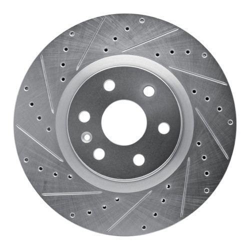 DFC Brake Rotor - Drilled and Slotted - Silver 631-46046L