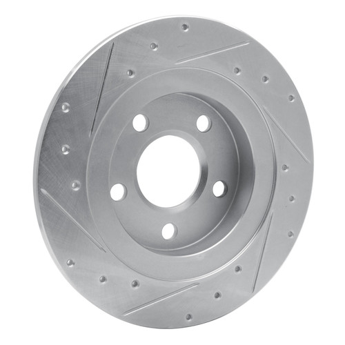 DFC Brake Rotor - Drilled and Slotted - Silver 631-45009R