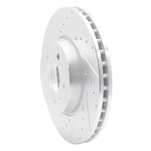 DFC Brake Rotor - Drilled and Slotted - Silver 631-46035L