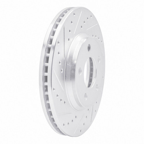 DFC Brake Rotor - Drilled and Slotted - Silver 631-47032L