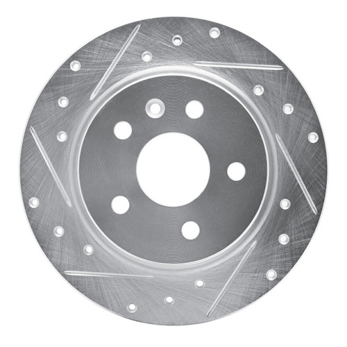 DFC Brake Rotor - Drilled and Slotted - Silver 631-45018L