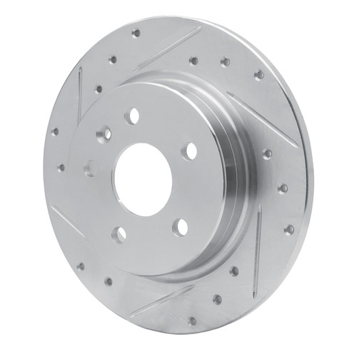 DFC Brake Rotor - Drilled and Slotted - Silver 631-45018L