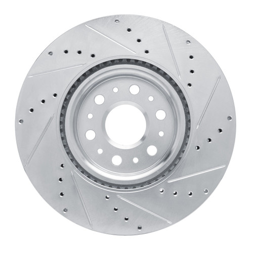 DFC Brake Rotor - Drilled and Slotted - Silver 631-46047L