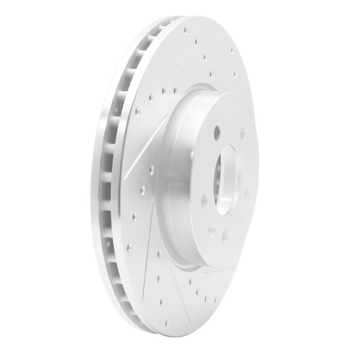 DFC Brake Rotor - Drilled and Slotted - Silver 631-46035R