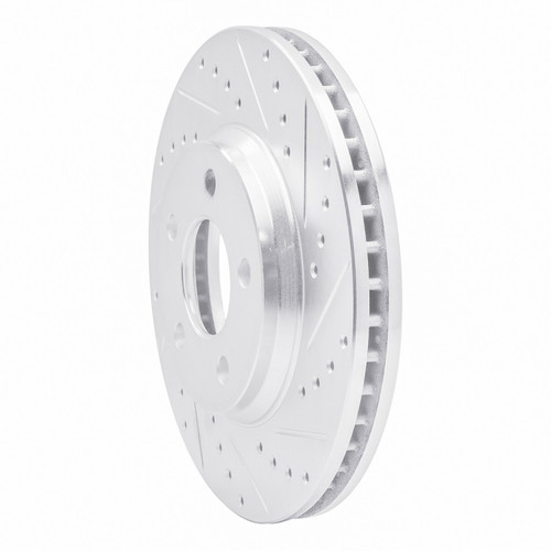 DFC Brake Rotor - Drilled and Slotted - Silver 631-47032R