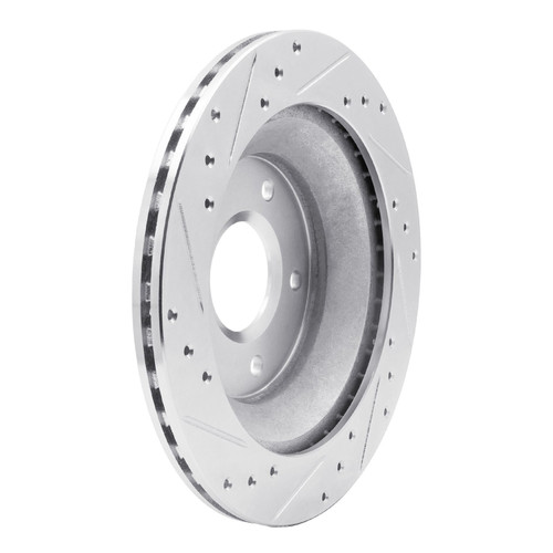 DFC Brake Rotor - Drilled and Slotted - Silver 631-47021R