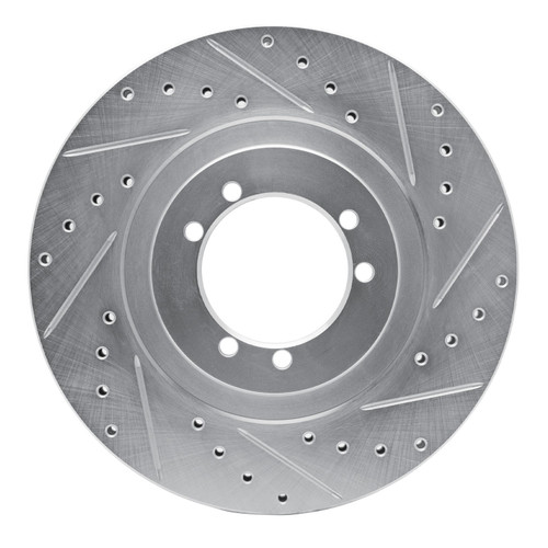 DFC Brake Rotor - Drilled and Slotted - Silver 631-44001R