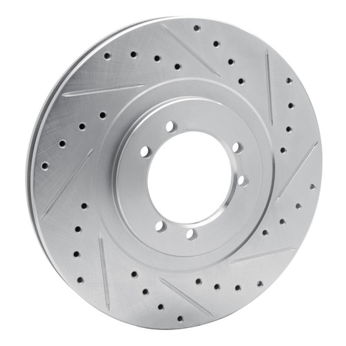 DFC Brake Rotor - Drilled and Slotted - Silver 631-44001R