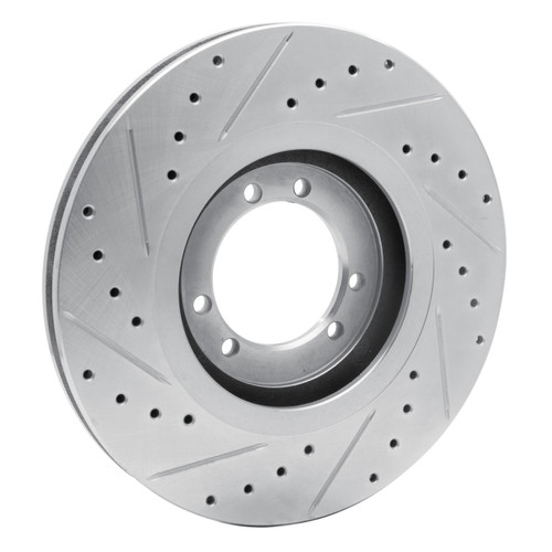 DFC Brake Rotor - Drilled and Slotted - Silver 631-44001R