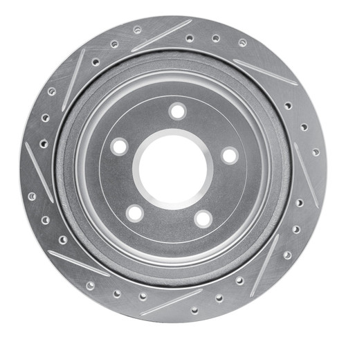 DFC Brake Rotor - Drilled and Slotted - Silver 631-46009R