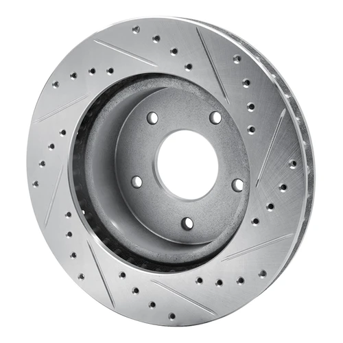 DFC Brake Rotor - Drilled and Slotted - Silver 631-47011L