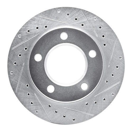 DFC Brake Rotor - Drilled and Slotted - Silver 631-42016R
