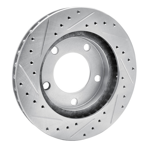 DFC Brake Rotor - Drilled and Slotted - Silver 631-42016R