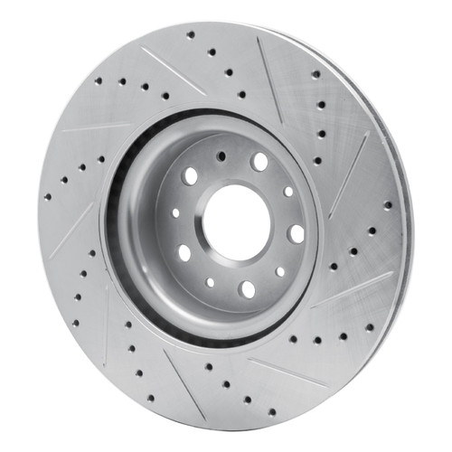 DFC Brake Rotor - Drilled and Slotted - Silver 631-46036L