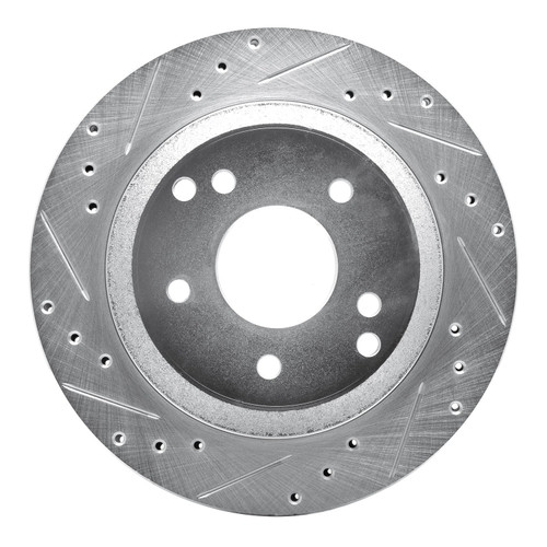 DFC Brake Rotor - Drilled and Slotted - Silver 631-47022L