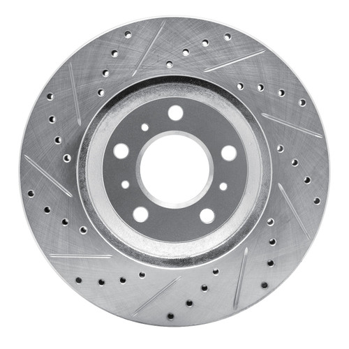 DFC Brake Rotor - Drilled and Slotted - Silver 631-45012R