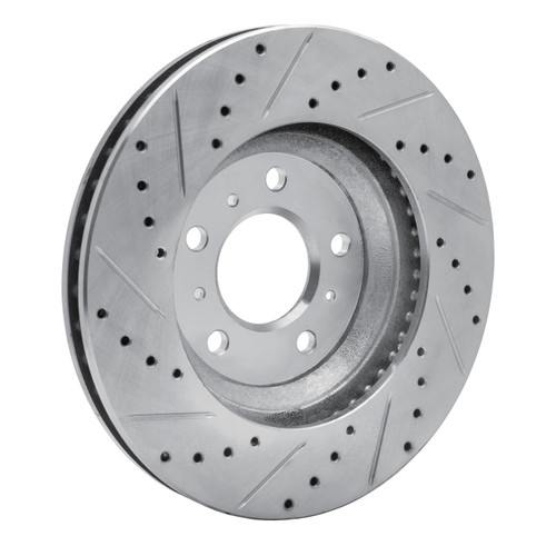 DFC Brake Rotor - Drilled and Slotted - Silver 631-45012R