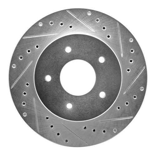 DFC Brake Rotor - Drilled and Slotted - Silver 631-47011R