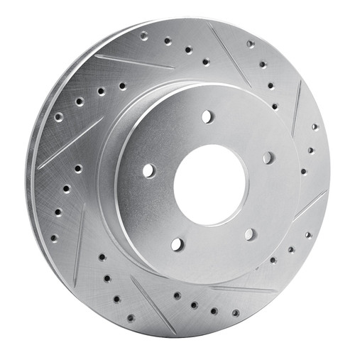 DFC Brake Rotor - Drilled and Slotted - Silver 631-47011R