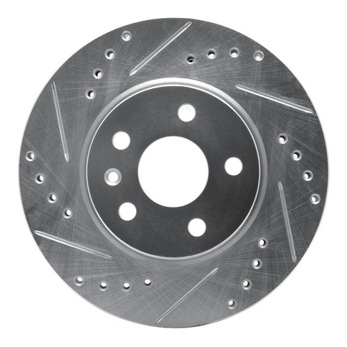 DFC Brake Rotor - Drilled and Slotted - Silver 631-47043L