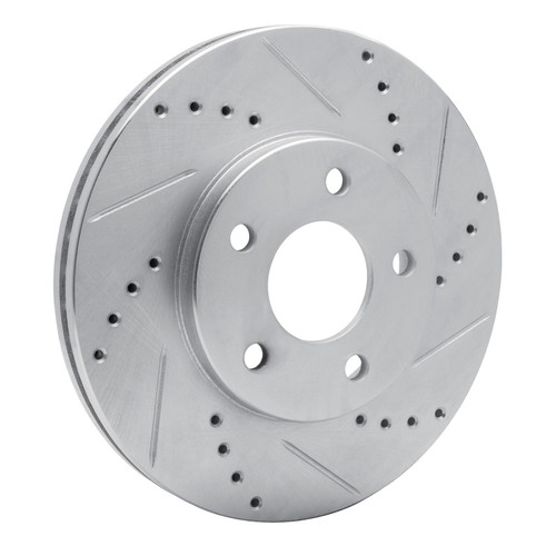 DFC Brake Rotor - Drilled and Slotted - Silver 631-47033R