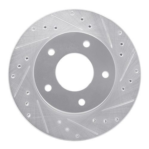 DFC Brake Rotor - Drilled and Slotted - Silver 631-45001R