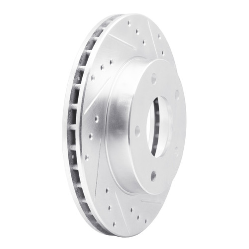 DFC Brake Rotor - Drilled and Slotted - Silver 631-45001R