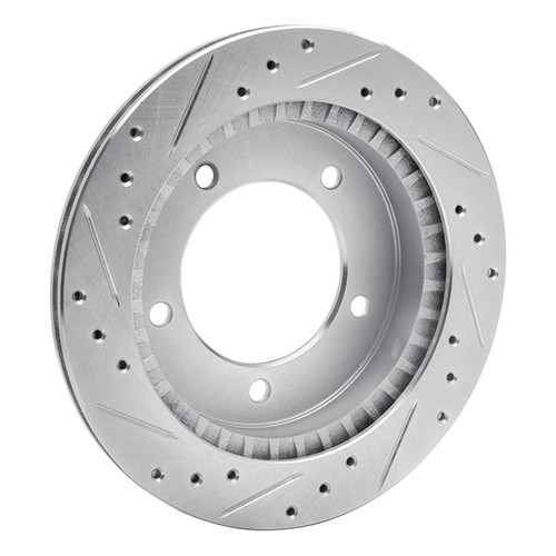 DFC Brake Rotor - Drilled and Slotted - Silver 631-47059R