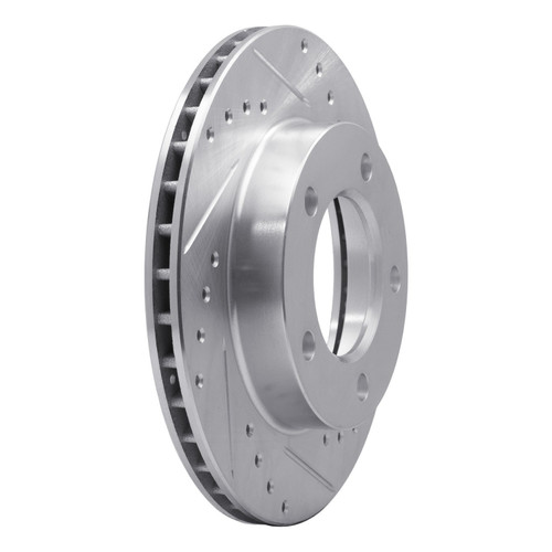 DFC Brake Rotor - Drilled and Slotted - Silver 631-42017R