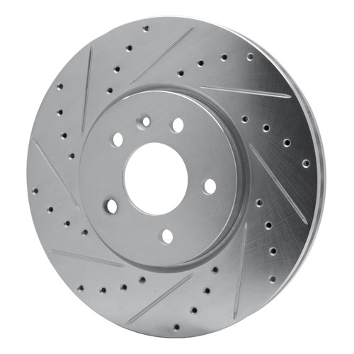DFC Brake Rotor - Drilled and Slotted - Silver 631-46037L