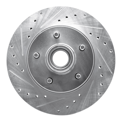 DFC Brake Rotor - Drilled and Slotted - Silver 631-47061L