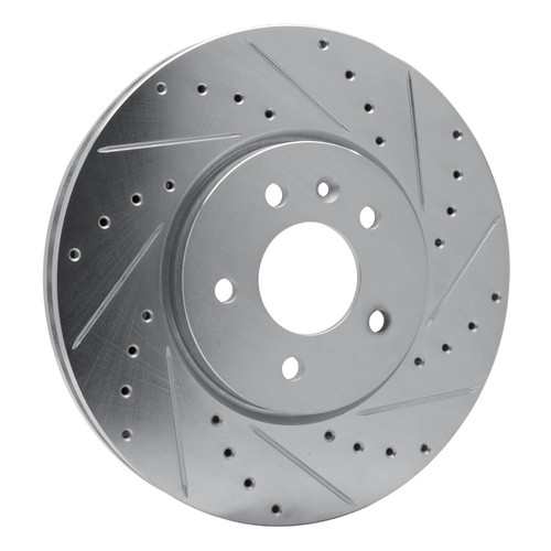 DFC Brake Rotor - Drilled and Slotted - Silver 631-46037R