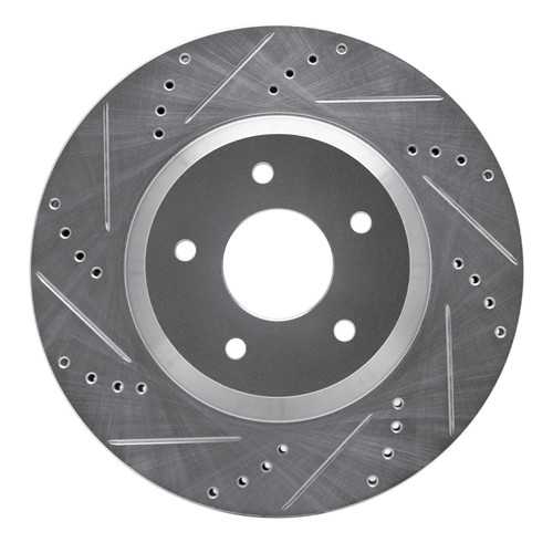 DFC Brake Rotor - Drilled and Slotted - Silver 631-47024D