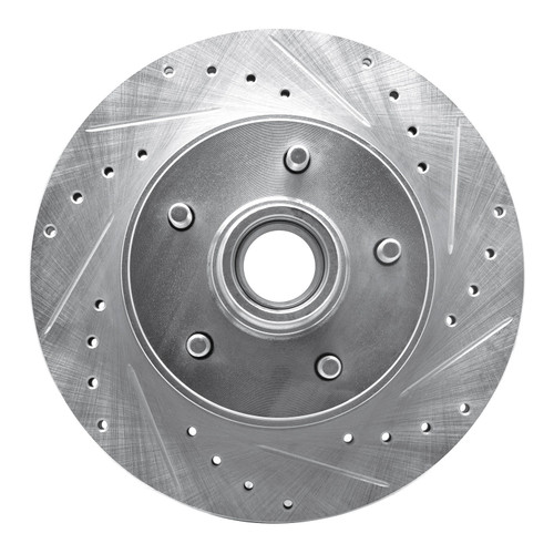 DFC Brake Rotor - Drilled and Slotted - Silver 631-47061R