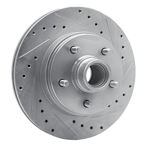 DFC Brake Rotor - Drilled and Slotted - Silver 631-47061R