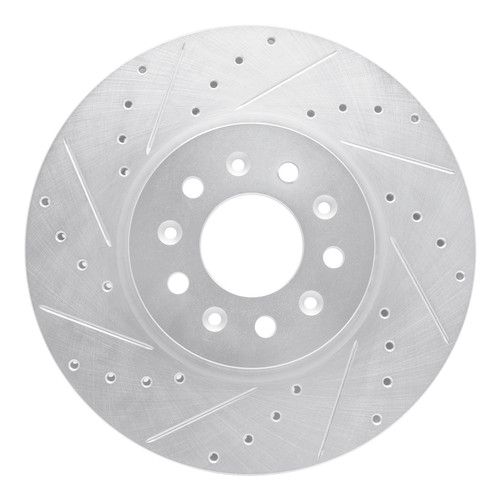 DFC Brake Rotor - Drilled and Slotted - Silver 631-45023L