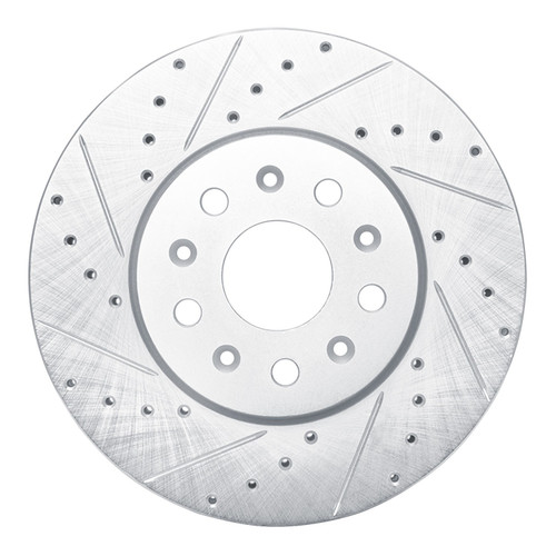 DFC Brake Rotor - Drilled and Slotted - Silver 631-46038L