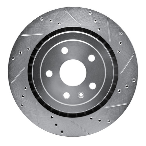 DFC Brake Rotor - Drilled and Slotted - Silver 631-47074R