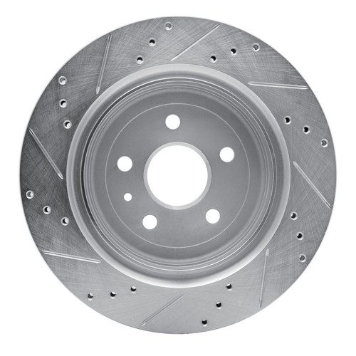 DFC Brake Rotor - Drilled and Slotted - Silver 631-47074R