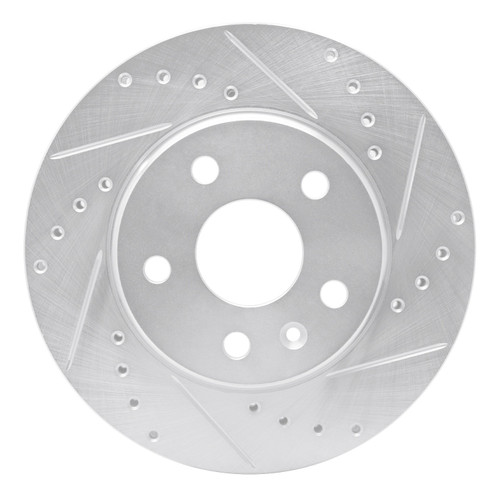 DFC Brake Rotor - Drilled and Slotted - Silver 631-45014R