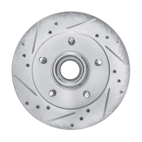 DFC Brake Rotor - Drilled and Slotted - Silver 631-47062L