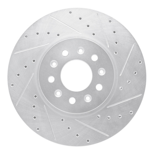 DFC Brake Rotor - Drilled and Slotted - Silver 631-45023R