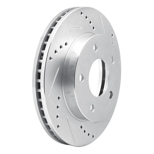 DFC Brake Rotor - Drilled and Slotted - Silver 631-45003R