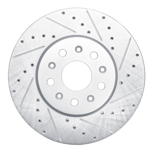 DFC Brake Rotor - Drilled and Slotted - Silver 631-46038R