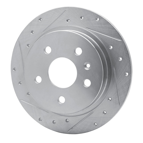 DFC Brake Rotor - Drilled and Slotted - Silver 631-45015L