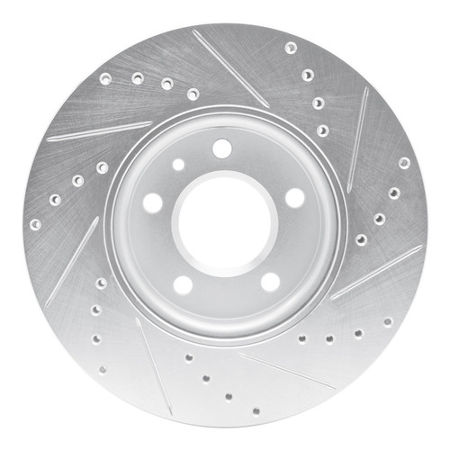 DFC Brake Rotor - Drilled and Slotted - Silver 631-45045L