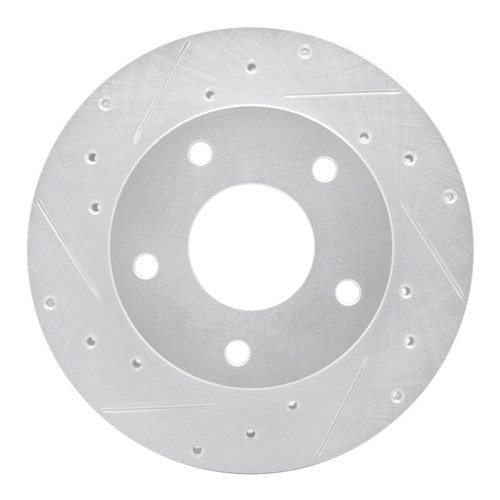 DFC Brake Rotor - Drilled and Slotted - Silver 631-47014L