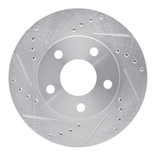 DFC Brake Rotor - Drilled and Slotted - Silver 631-47026L