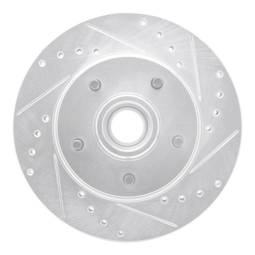 DFC Brake Rotor - Drilled and Slotted - Silver 631-47005R