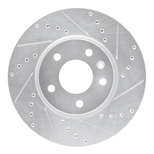 DFC Brake Rotor - Drilled and Slotted - Silver 631-45045R